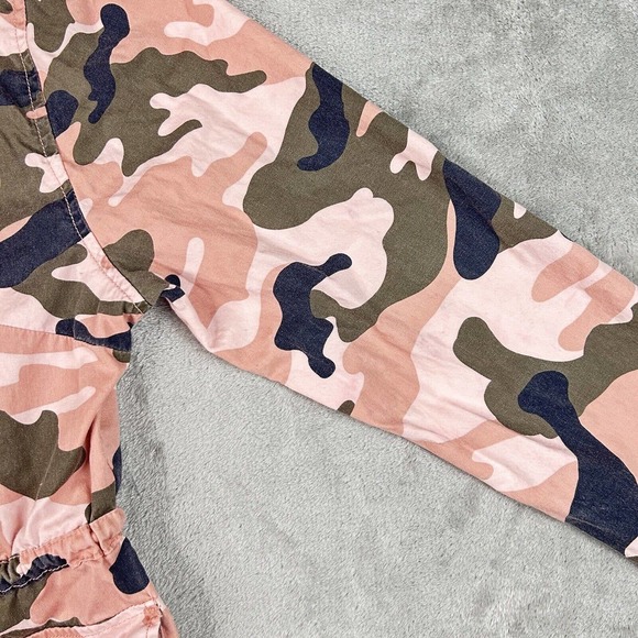 Forme Mode Jacket Womens Medium Pink Camouflage Long Sleeves Pockets Hooded - Picture 11 of 14